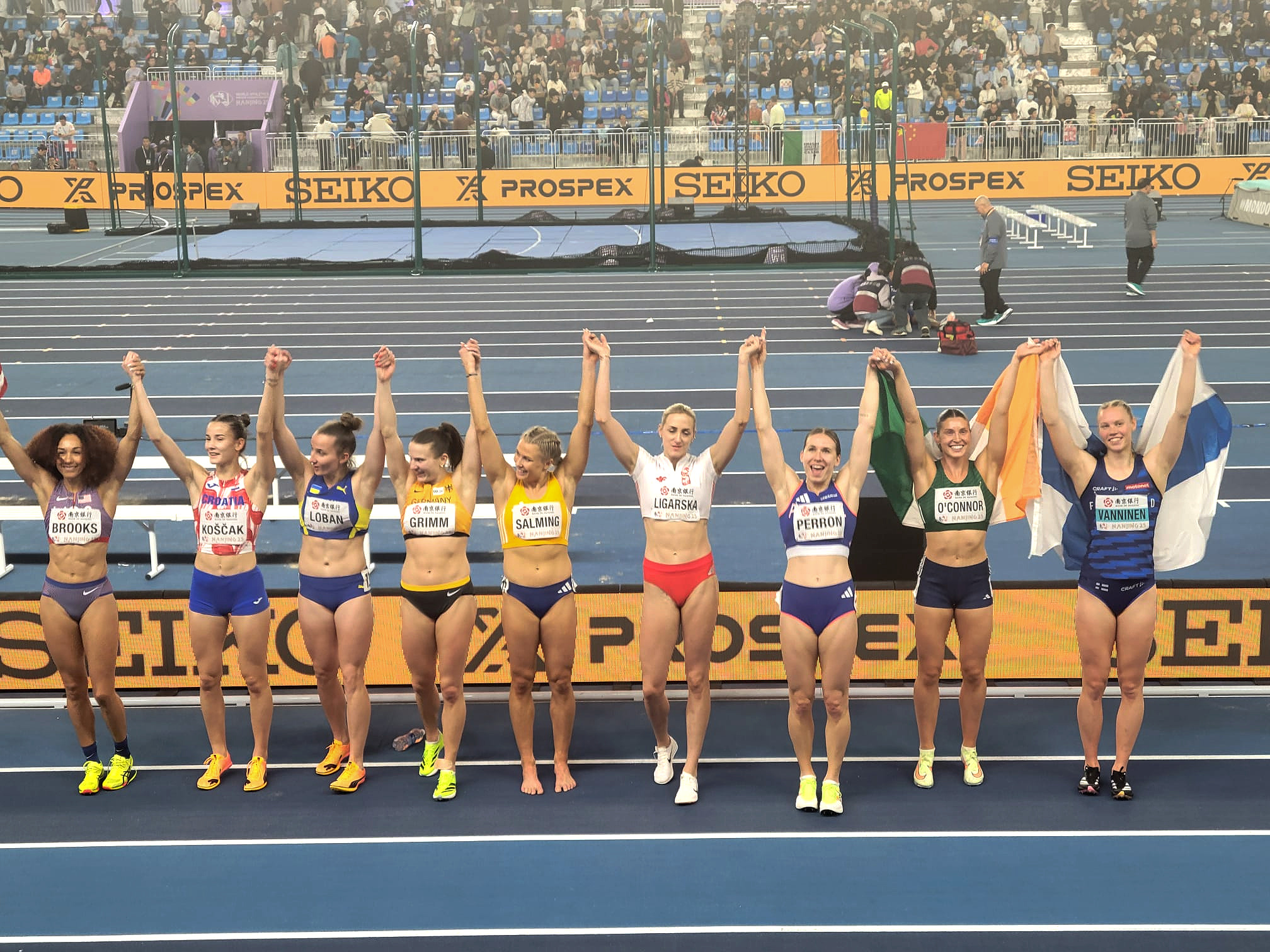 Athletes celebrating